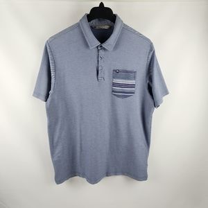 Travis Mathew Mens Golf Polo Short Sleeve Blue Logo Size XL